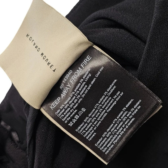 Roland Mouret Womens High Waist Side Stripe Slit Bottom Pants Size 12 Black Blue - Picture 13 of 14